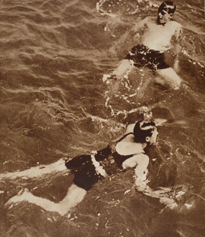 King Edward VIII and the Duke of Kent Swimming on the Riviera, 1933 by English Photographer